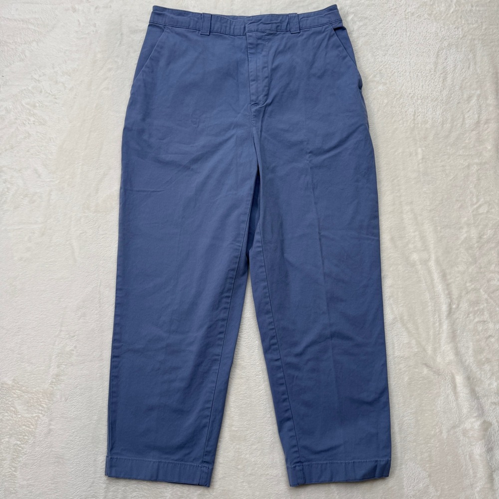 Gap Pants Womens 8 Blue Straight Up Khaki High Rise Garment Dyed Chino Cotton